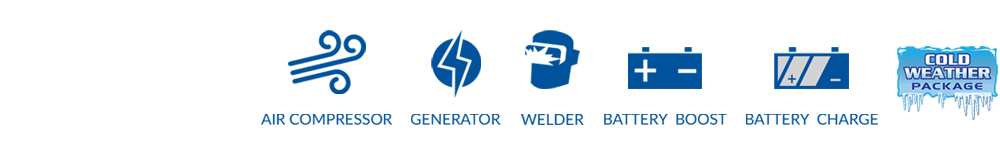 Vanair® Features - Air Compressor, Generator, Welder, Battery Boost, Battery Charge, Cold Weather Package