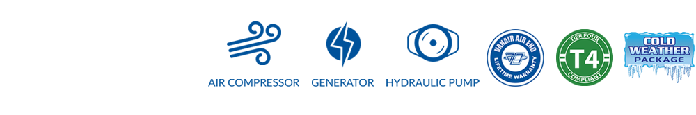 Vanair® Features - Air Compressor, Generator, Hydraulic Pump, Lifetime Warranty, Tier 4 Final Compliant, Cold Weather Package Vanair® Features - Air Compressor, Generator, Hydraulic Pump, Lifetime Warranty, Tier 4 Final Compliant, Cold Weather Package