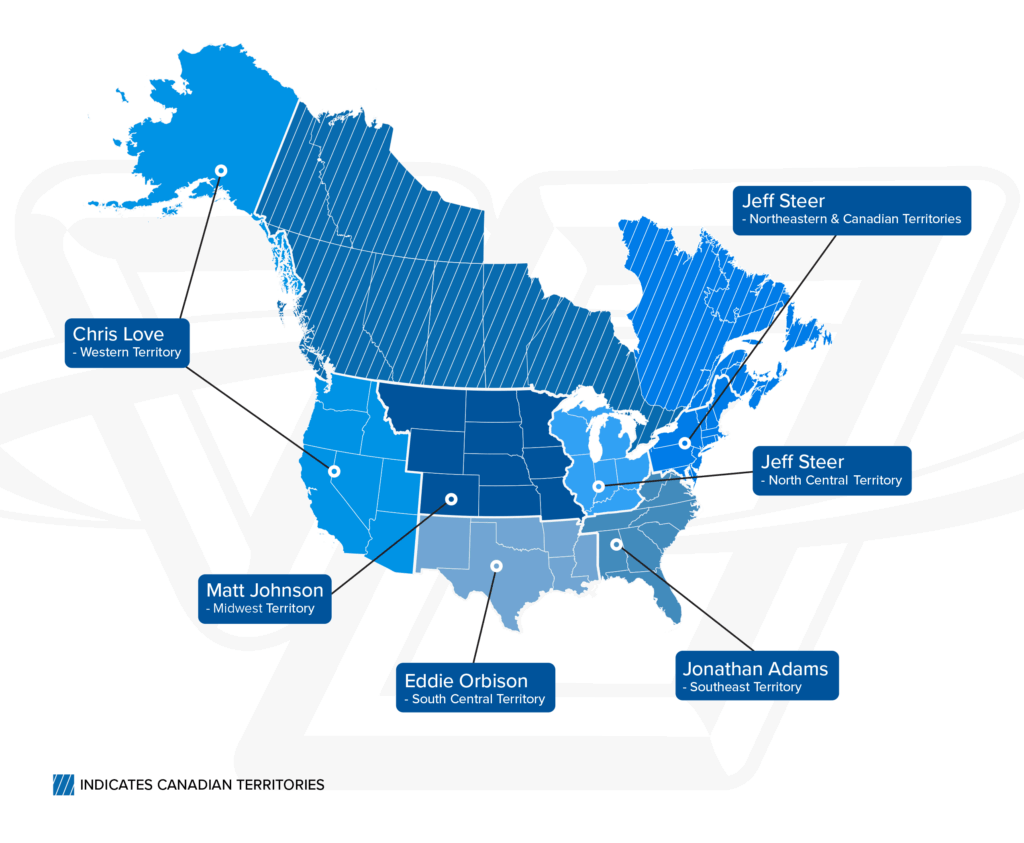 Vanair® Regional Sales Manager Territory Map